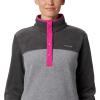 Columbia Womens Benton Springs Half Snap II Pull Over Fleece Jacket, Dark Stone/Canoe/Vintage Blue, 3X(Light Grey Heather/Shark)