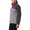 Columbia Womens Benton Springs Half Snap II Pull Over Fleece Jacket, Dark Stone/Canoe/Vintage Blue, 3X(Light Grey Heather/Shark)