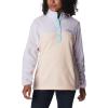 Columbia Womens Benton Springs Half Snap II Pull Over Fleece Jacket, Dark Stone/Canoe/Vintage Blue, 3X(Peach Blossom/Purple Tint/Spring Blue)