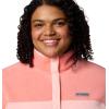 Columbia Womens Benton Springs Half Snap II Pull Over Fleece Jacket, Dark Stone/Canoe/Vintage Blue, 3X(Pink Sand/Alpenglow)