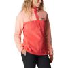 Columbia Womens Benton Springs Half Snap II Pull Over Fleece Jacket, Dark Stone/Canoe/Vintage Blue, 3X(Red Hibiscus/Coral Reef)