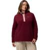 Columbia Womens Benton Springs Half Snap II Pull Over Fleece Jacket, Dark Stone/Canoe/Vintage Blue, 3X(Rich Wine/Eraser Pink)