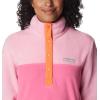 Columbia Womens Benton Springs Half Snap II Pull Over Fleece Jacket, Dark Stone/Canoe/Vintage Blue, 3X(Wild Geranium/Wild Rose)