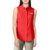 Columbia Women’s PFG Tamiami Sleeveless Shirt(Red)