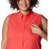 Columbia Women’s PFG Tamiami Sleeveless Shirt(Red Hibiscus)