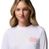 Columbia Women’s PFG Tidal Tee Palm Waves Long Sleeve(White/Flamingo Isle)