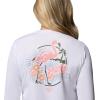 Columbia Women’s PFG Tidal Tee Palm Waves Long Sleeve(White/Flamingo Isle)