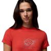 Columbia Women’s Parsons Point Short Sleeve Graphic Tee, Poppy Red Heather/Splattered, Small