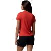 Columbia Women’s Parsons Point Short Sleeve Graphic Tee, Poppy Red Heather/Splattered, Small