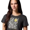 Columbia Womens Parsons Point Short Sleeve Scoop Tee(Black Heather/Canopy View)