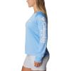 Columbia Women’s Tidal Tee II Long Sleeve Hoodie(Agate/Satin Pink Logo)