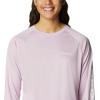 Columbia Women’s Tidal Tee II Long Sleeve Hoodie(Aura/White Logo)