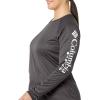 Columbia Women’s Tidal Tee II Long Sleeve Hoodie(Black Heather/Cirrus Grey Logo)