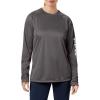 Columbia Women’s Tidal Tee II Long Sleeve Hoodie(Black Heather/Cirrus Grey Logo)