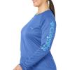 Columbia Women’s Tidal Tee II Long Sleeve Hoodie(Blue Macaw Heather/Atoll Logo)