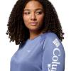 Columbia Women’s Tidal Tee II Long Sleeve Hoodie(Bluebell Heather/White Logo)