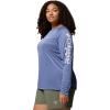 Columbia Women’s Tidal Tee II Long Sleeve Hoodie(Bluebell Heather/White Logo)