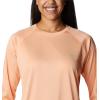 Columbia Women’s Tidal Tee II Long Sleeve Hoodie(Bright Nectar Heather/Electric Turquoise Logo)