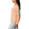 Columbia Women’s Tidal Tee II Long Sleeve Hoodie(Bright Nectar Heather/Electric Turquoise Logo)