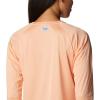 Columbia Women’s Tidal Tee II Long Sleeve Hoodie(Bright Nectar Heather/Electric Turquoise Logo)