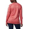 Columbia Women’s Tidal Tee II Long Sleeve Hoodie(Bright Nectar Heather/Harbor Blue Logo)