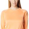 Columbia Women’s Tidal Tee II Long Sleeve Hoodie(Bright Nectar/Mint Cay Logo)