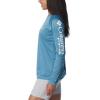 Columbia Women’s Tidal Tee II Long Sleeve Hoodie(Canyon Blue Heather/White Logo)