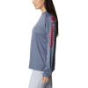 Columbia Women’s Tidal Tee II Long Sleeve Hoodie(Carbon Heather/Red Spark Logo)