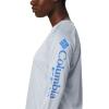 Columbia Women’s Tidal Tee II Long Sleeve Hoodie(Cirrus Grey Heather/Stormy Blue Logo)