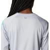 Columbia Women’s Tidal Tee II Long Sleeve Hoodie(Cirrus Grey/Electric Turquoise Logo)