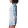 Columbia Women’s Tidal Tee II Long Sleeve Hoodie(Cirrus Grey/Ocean Blue Logo)