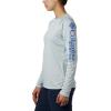 Columbia Women’s Tidal Tee II Long Sleeve Hoodie(Cirrus Grey/Stormy Blue Logo)