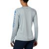 Columbia Women’s Tidal Tee II Long Sleeve Hoodie(Cirrus Grey/Stormy Blue Logo)
