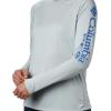 Columbia Women’s Tidal Tee II Long Sleeve Hoodie(Cirrus Grey/Stormy Blue Logo)