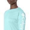 Columbia Women’s Tidal Tee II Long Sleeve Hoodie(Cocoa Butter/Salmon Logo)