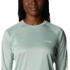 Columbia Women’s Tidal Tee II Long Sleeve Hoodie(Cool Green Heather/White Logo)