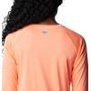 Columbia Women’s Tidal Tee II Long Sleeve Hoodie(Coral Glow  White Logo)
