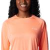 Columbia Women’s Tidal Tee II Long Sleeve Hoodie(Coral Glow  White Logo)