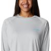 Columbia Women’s Tidal Tee II Long Sleeve Hoodie(Coral Glow/White Logo)
