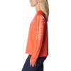 Columbia Women’s Tidal Tee II Long Sleeve Hoodie(Corange/Light Coral Logo)