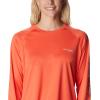Columbia Women’s Tidal Tee II Long Sleeve Hoodie(Corange/Light Coral Logo)