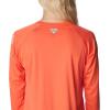 Columbia Women’s Tidal Tee II Long Sleeve Hoodie(Corange/Light Coral Logo)
