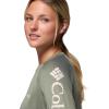 Columbia Women’s Tidal Tee II Long Sleeve Hoodie(Cypress Heather/Dark Stone Logo)