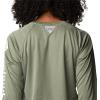 Columbia Women’s Tidal Tee II Long Sleeve Hoodie(Cypress Heather/White Logo)