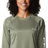 Columbia Women’s Tidal Tee II Long Sleeve Hoodie(Cypress Heather/White Logo)