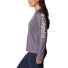 Columbia Women’s Tidal Tee II Long Sleeve Hoodie(Granite Purple/Stone Logo)