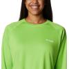 Columbia Women’s Tidal Tee II Long Sleeve Hoodie(Green Mamba/White Logo)