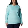 Columbia Women’s Tidal Tee II Long Sleeve Hoodie(Gulf Stream/White Logo)
