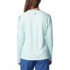Columbia Women’s Tidal Tee II Long Sleeve Hoodie(Icy Morn/Canyon Blue Logo)