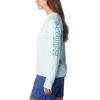 Columbia Women’s Tidal Tee II Long Sleeve Hoodie(Icy Morn/Canyon Blue Logo)